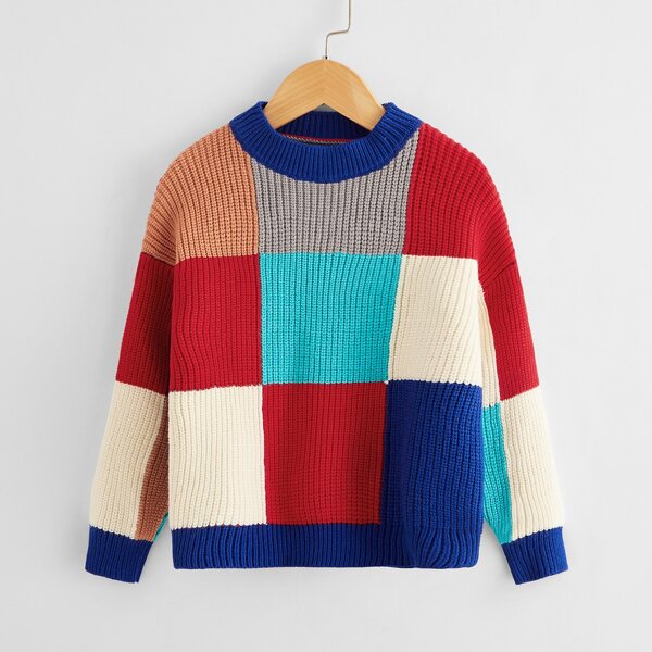 

Toddler Boy Colorblock Drop Shoulder Sweater, Multicolor