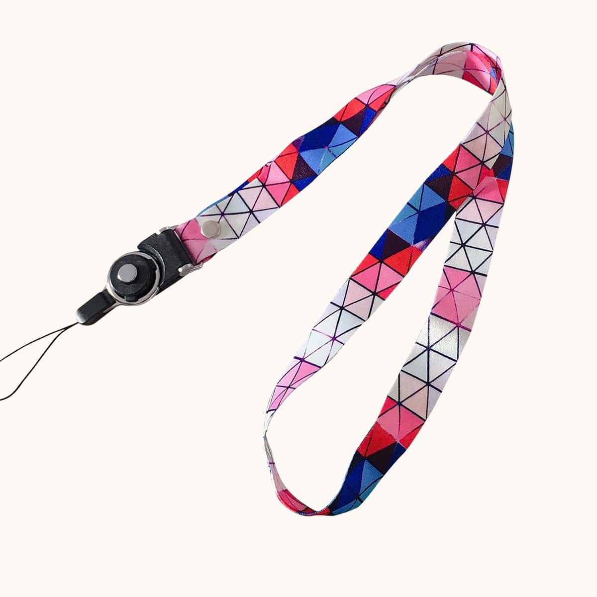 

1pc Geo Print Lanyard, Multicolor