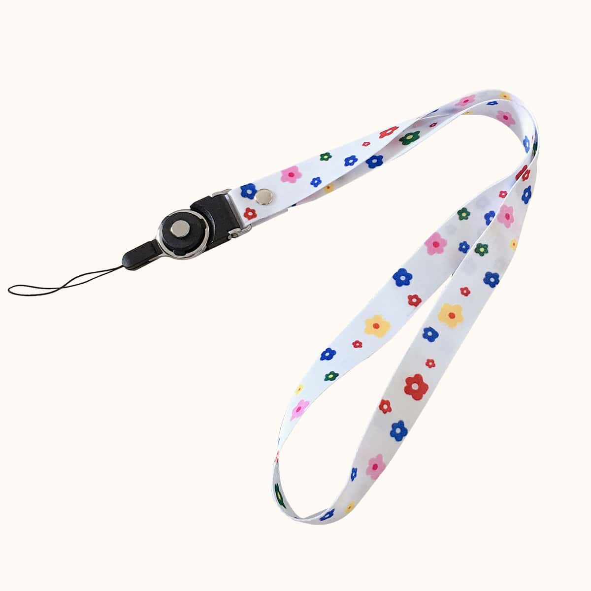 

1pc Flower Print Lanyard, Multicolor