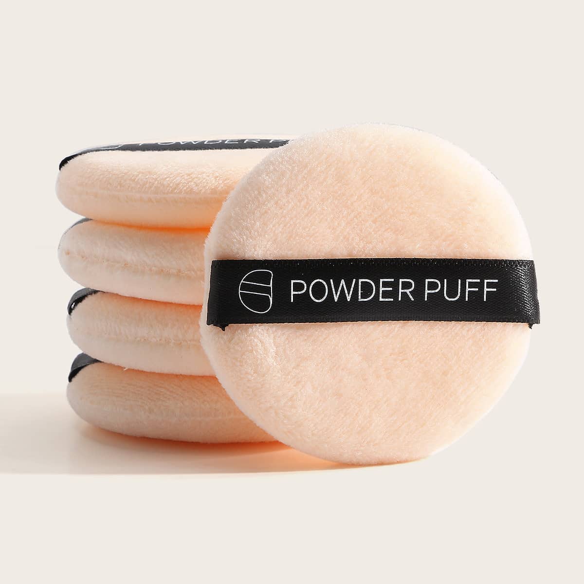 

5pcs Round Powder Puff, Beige
