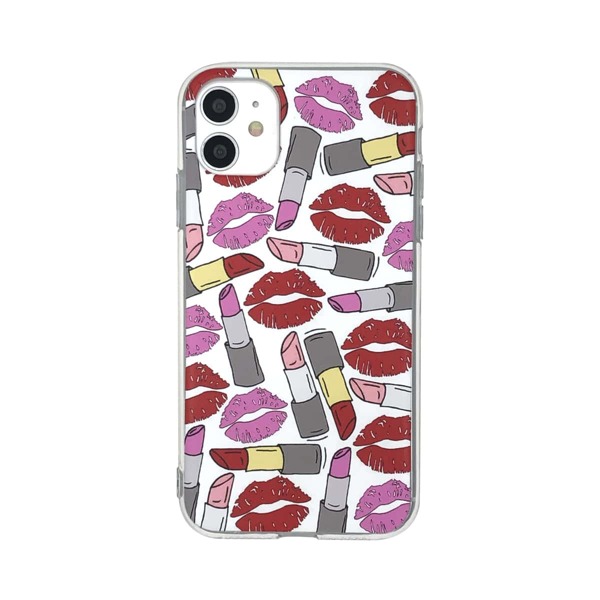 

1pc Lip Print iPhone Case, Multicolor