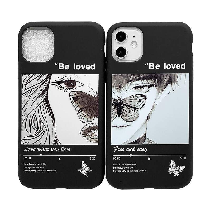 

2pcs Cartoon Figure Graphic iPhone Case, Multicolor