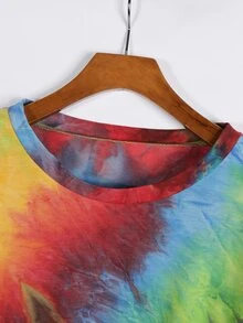 Drop Shoulder Tie Dye Sweatshirt - Multicolor - View 4