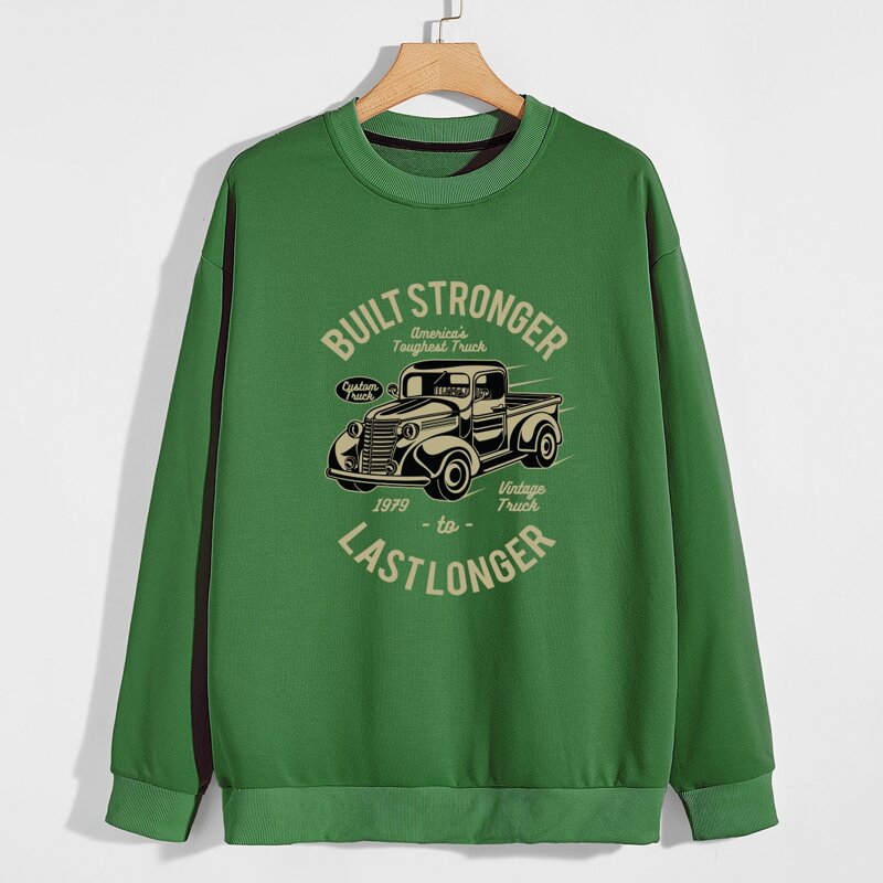 

Guys Car & Letter Graphic Sweatshirt, Lime green