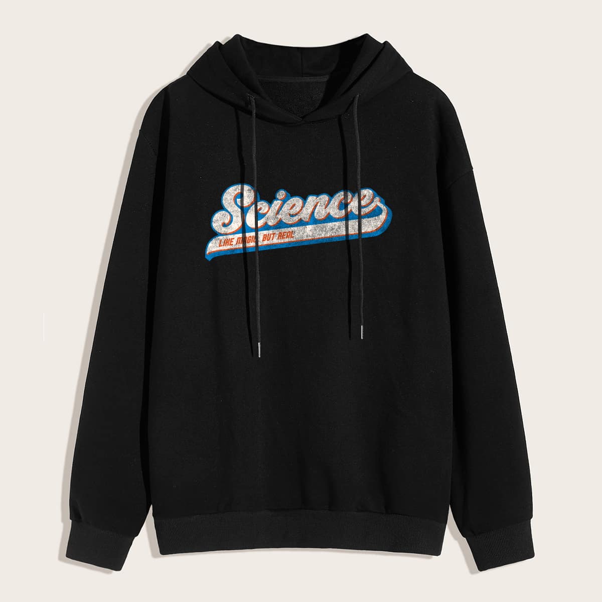 

Guys Letter Graphic Hoodie, Black