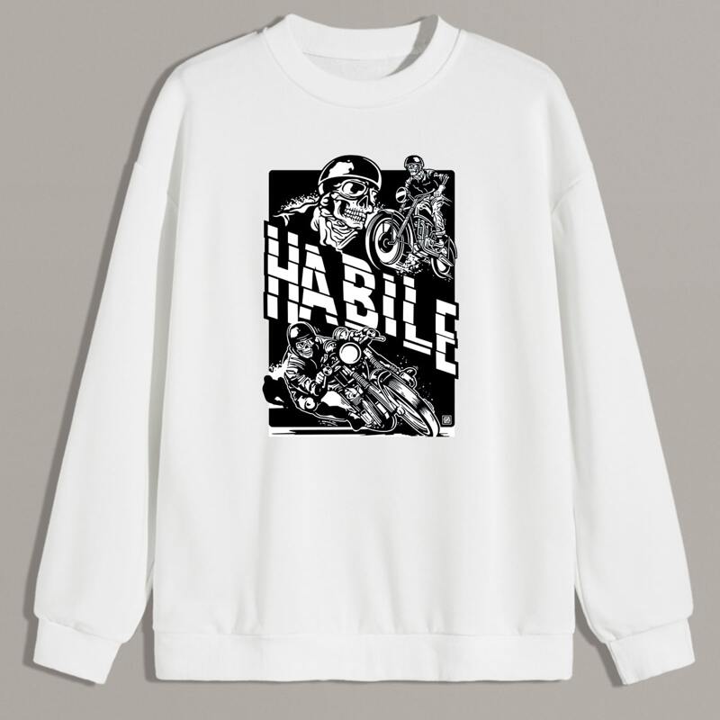 

Guys Letter Graphic Sweatshirt, White