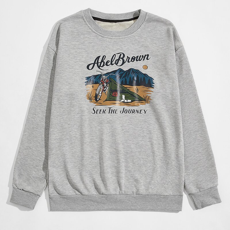 

Guys Letter Graphic Sweatshirt, Light grey