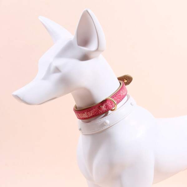 

1pc Dog Minimalist Collar, Pink