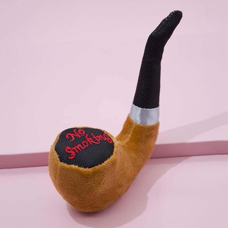 

1pc Tobacco Pipe Design Dog Sound Toy, Coffee brown