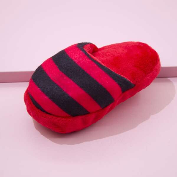 

1pc Striped Slipper Design Dog Sound Toy, Red