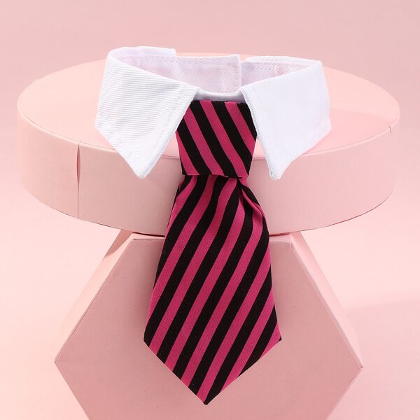 

1pc Dog Striped Tie Collar, Multicolor