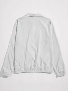 Manfinity Men Patched Detail Striped Jacket - White - View 2