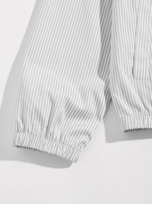 Manfinity Men Patched Detail Striped Jacket - White - View 4