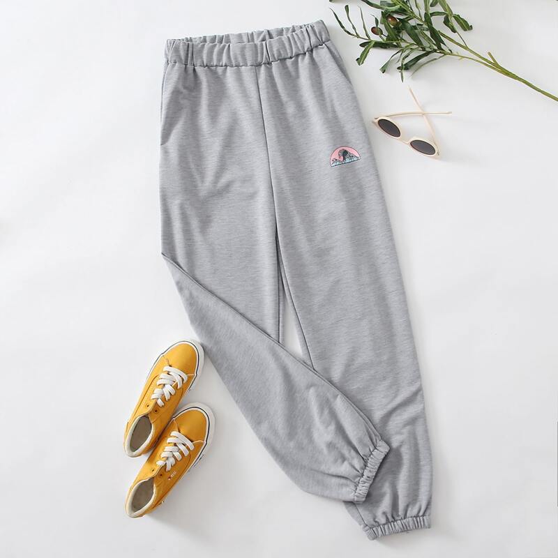 

Wave Graphic Joggers, Light grey
