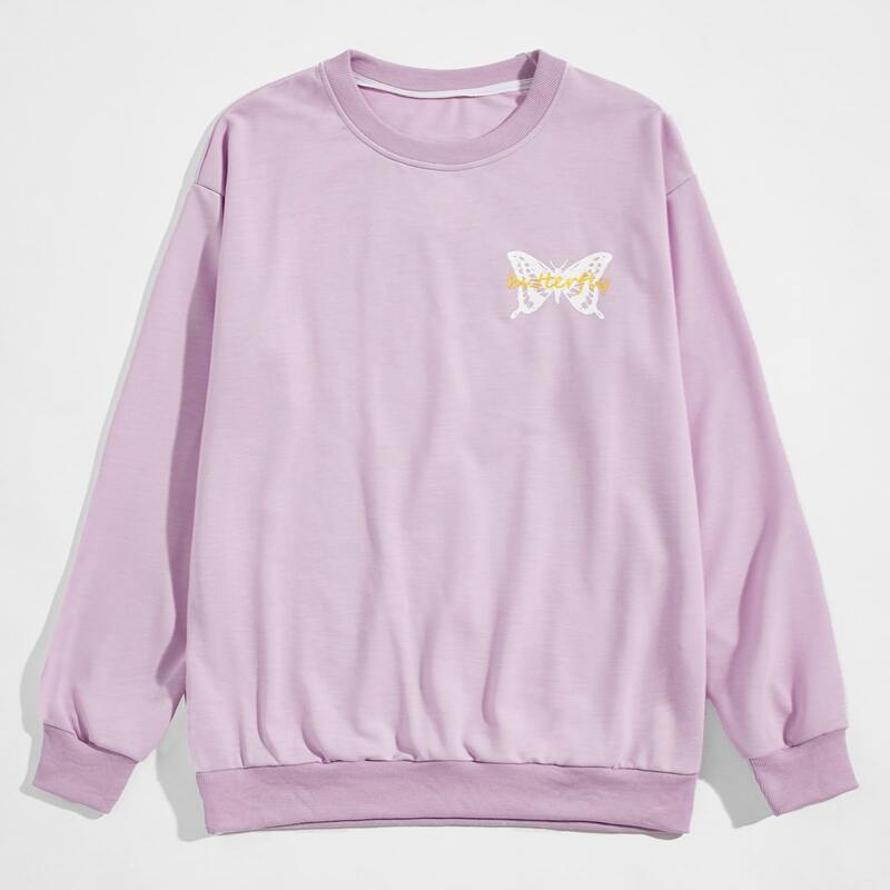 

Guys Butterfly Graphic Sweatshirt, Lilac purple