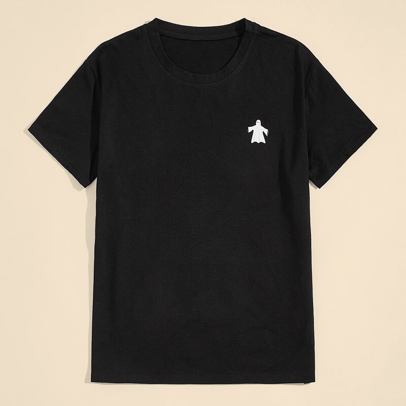 

Guys Halloween Letter Graphic Tee, Black