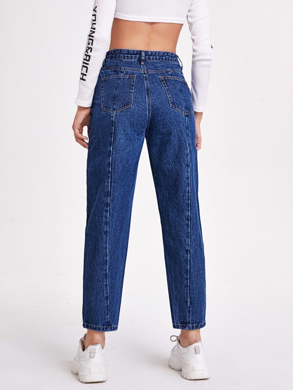 dark washed mom jeans