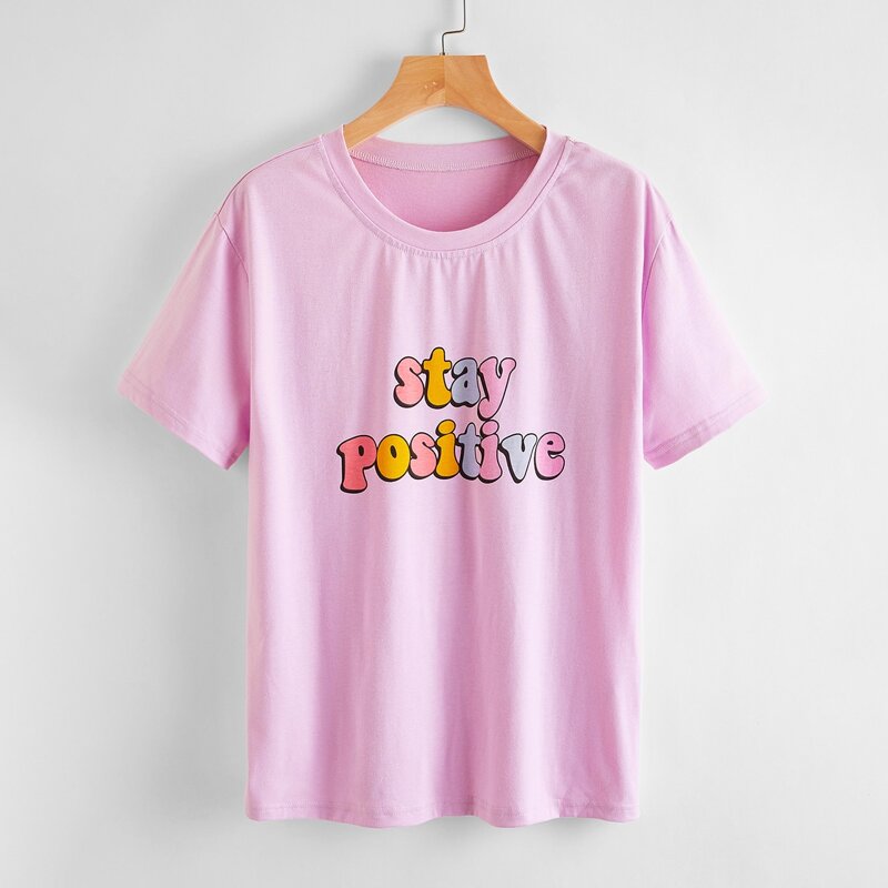

Slogan Graphic Tee, Lilac purple