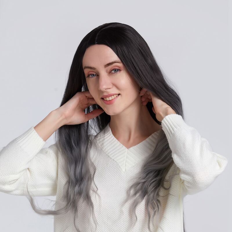 

1pc Ombre Long Curly Wig, Multicolor