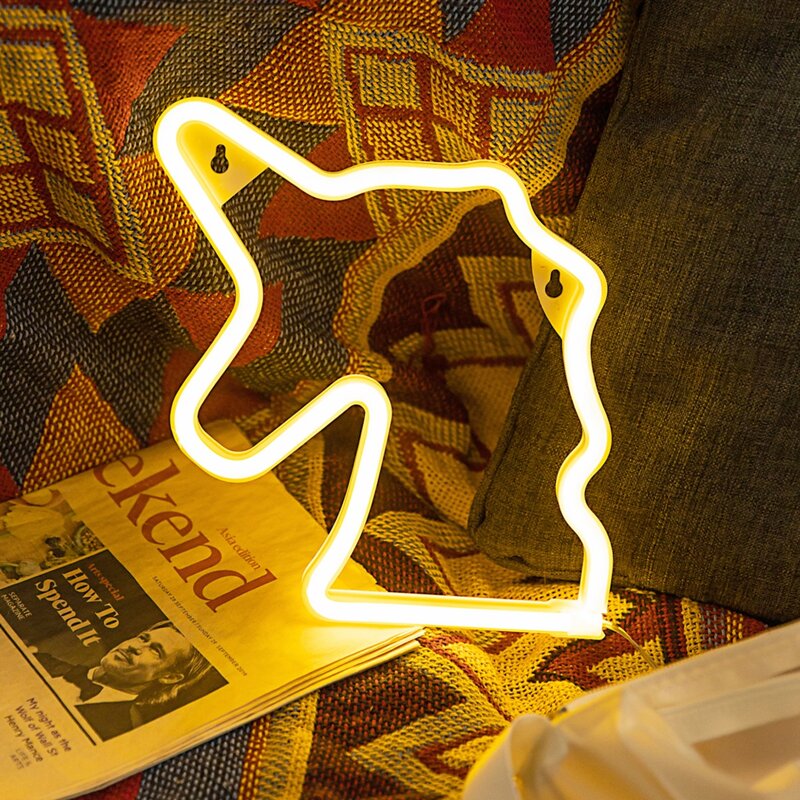 

1pc Unicorn Shaped Led Light, Yellow