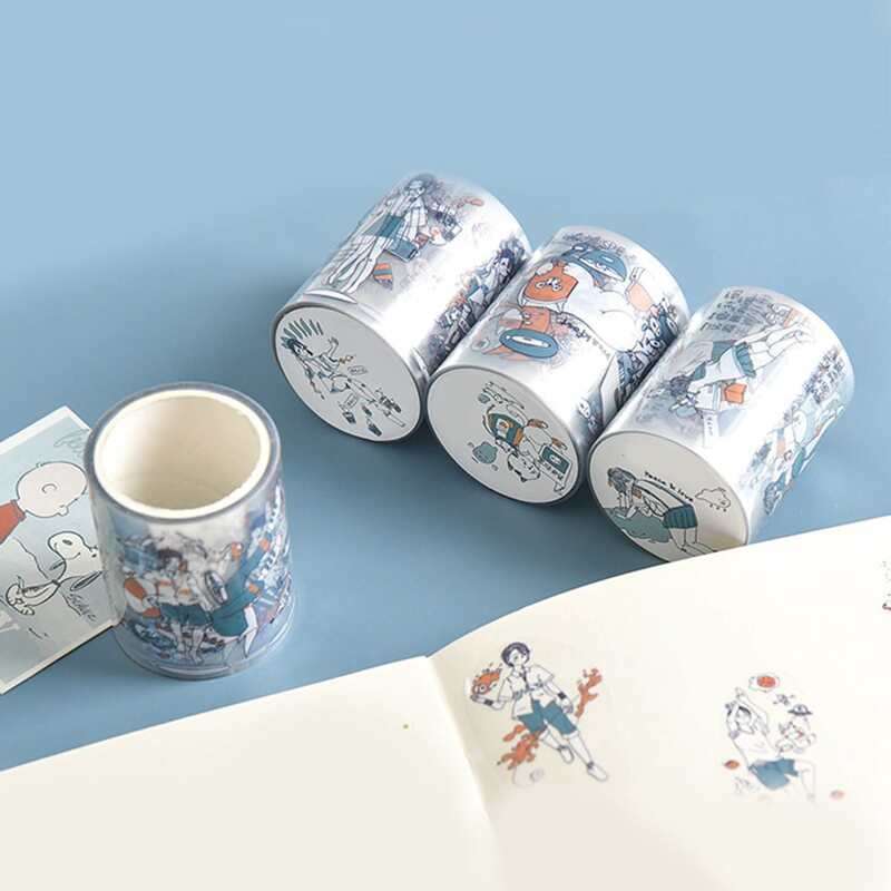 

1roll Cartoon Graphic Random Decorative Tape, Multicolor