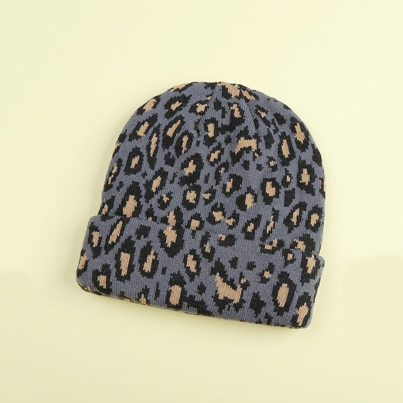 

Leopard Cuffed Beanie, Multicolor