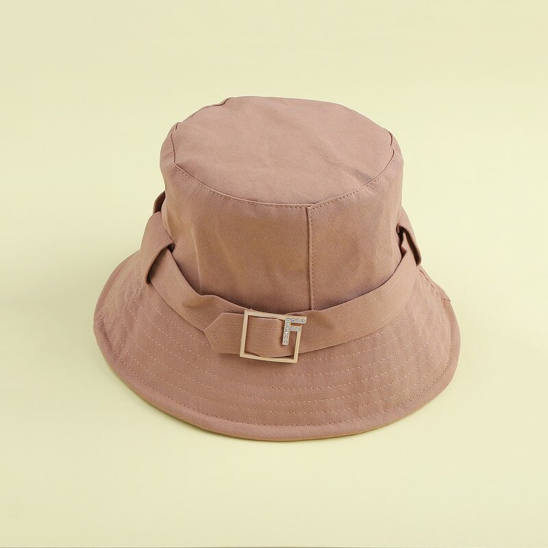 

Rhinestone Buckle Decor Bucket Hat, Dusty pink