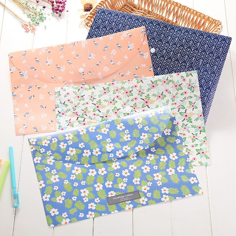 

4pcs Random Pattern File Pocket, Multicolor