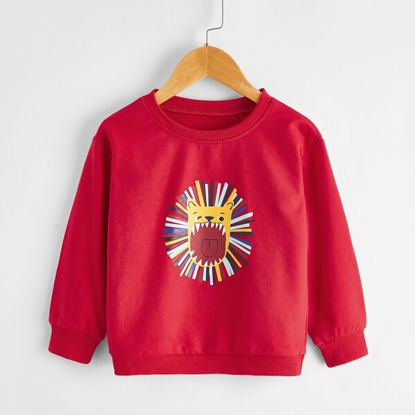 

Toddler Boys Cartoon Graphic Sweatshirt, Rose red
