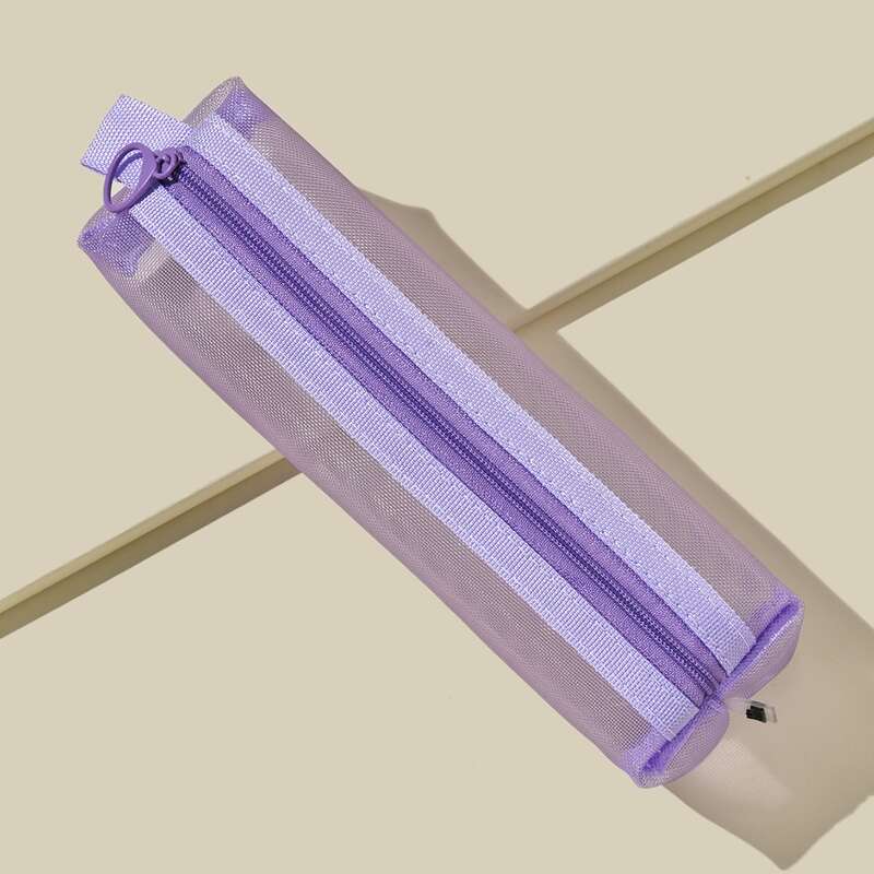 

Solid Mesh Pencil Bag, Purple