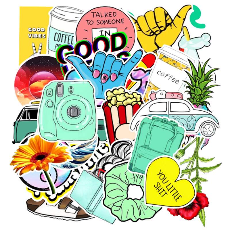 

100pcs Cartoon Plant Sticker, Multicolor