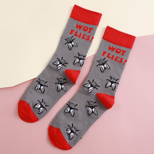 

Insect Pattern Socks, Multicolor