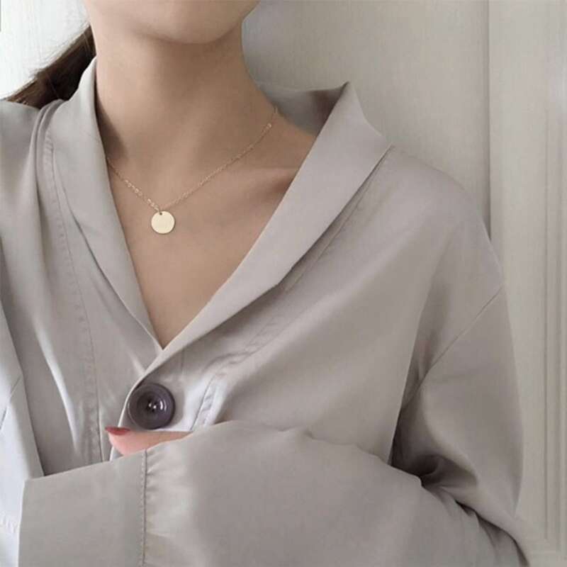 

Disc Decor Chain Necklace, Gold
