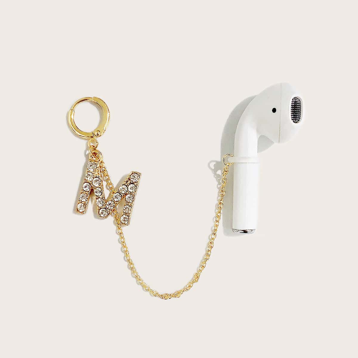 

1pc Letter Charm Bluetooth Headset Anti-lost Earring, Gold