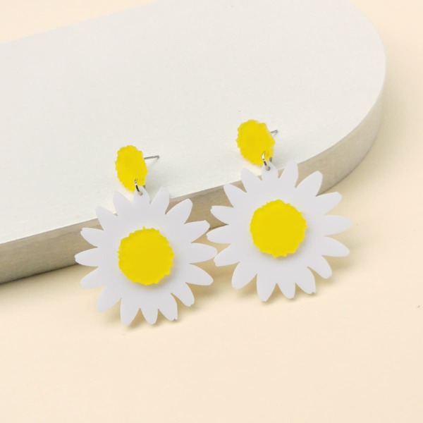 

Flower Charm Drop Earrings, Multicolor