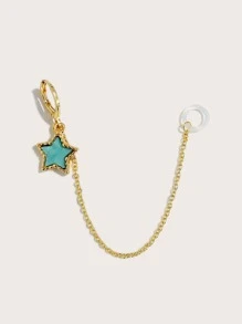 1pc Star Charm Headset Anti-lost Earring - Gold - View 2