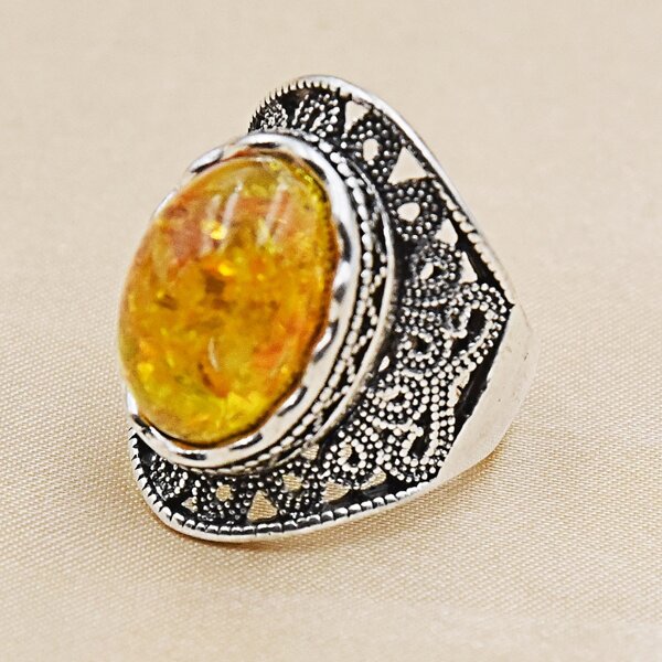 

Men Hollow Out Ring, Antique silver
