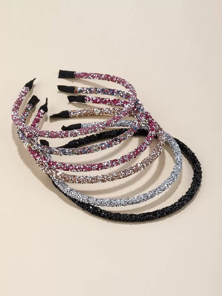 6pcs Glitter Hair Hoop Party Tiaras - Multicolor - View 1