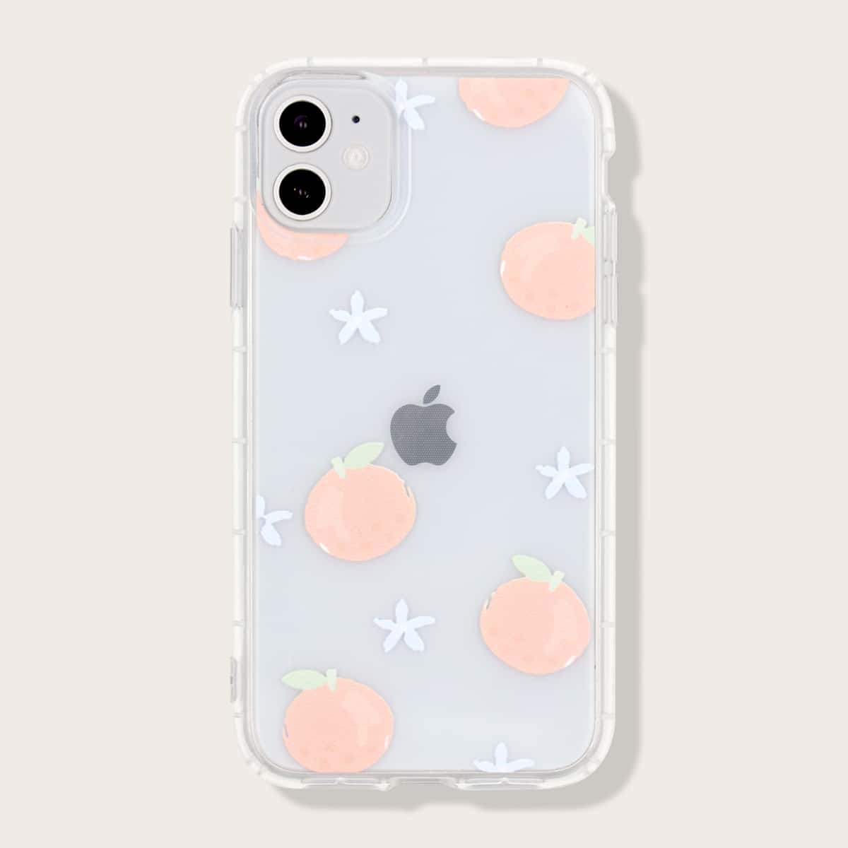 

1pc Fruit Print iPhone Case, Clear