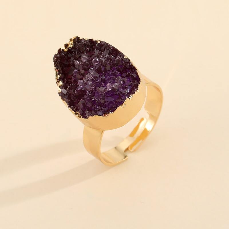 

Stone Decor Ring, Purple