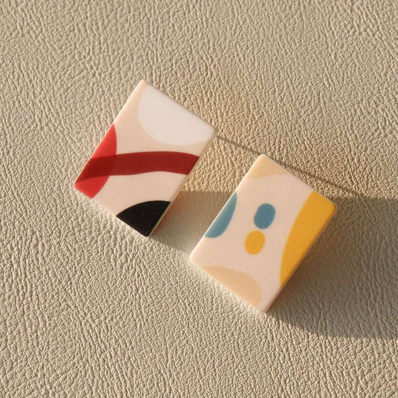 

Geometric Stud Earrings, Multicolor