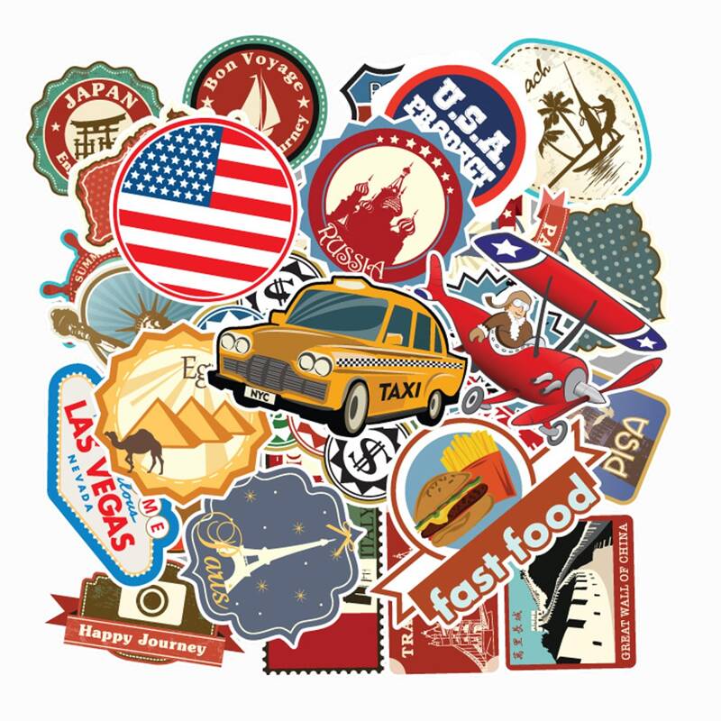 

100pcs Stamp Sticker, Multicolor