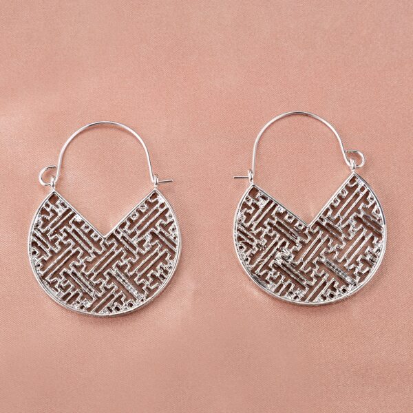 

Hollow Out Hoop Earrings, Silver