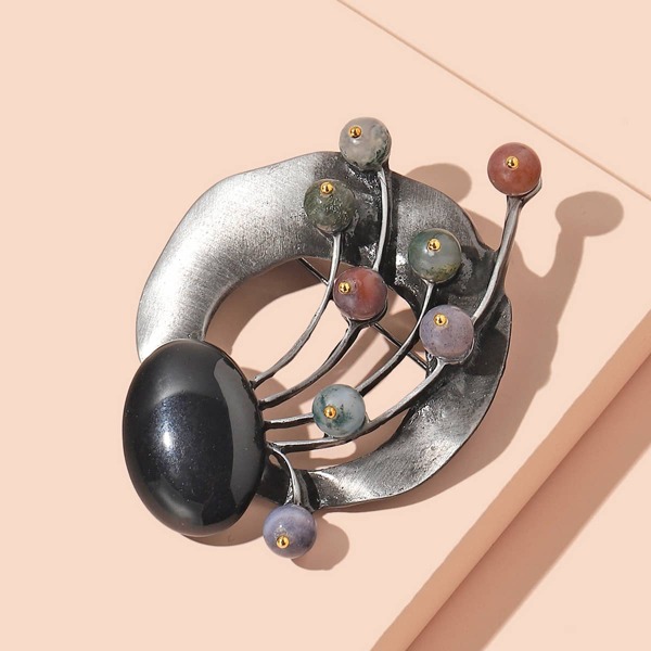 

Stone Decor Brooch, Multicolor