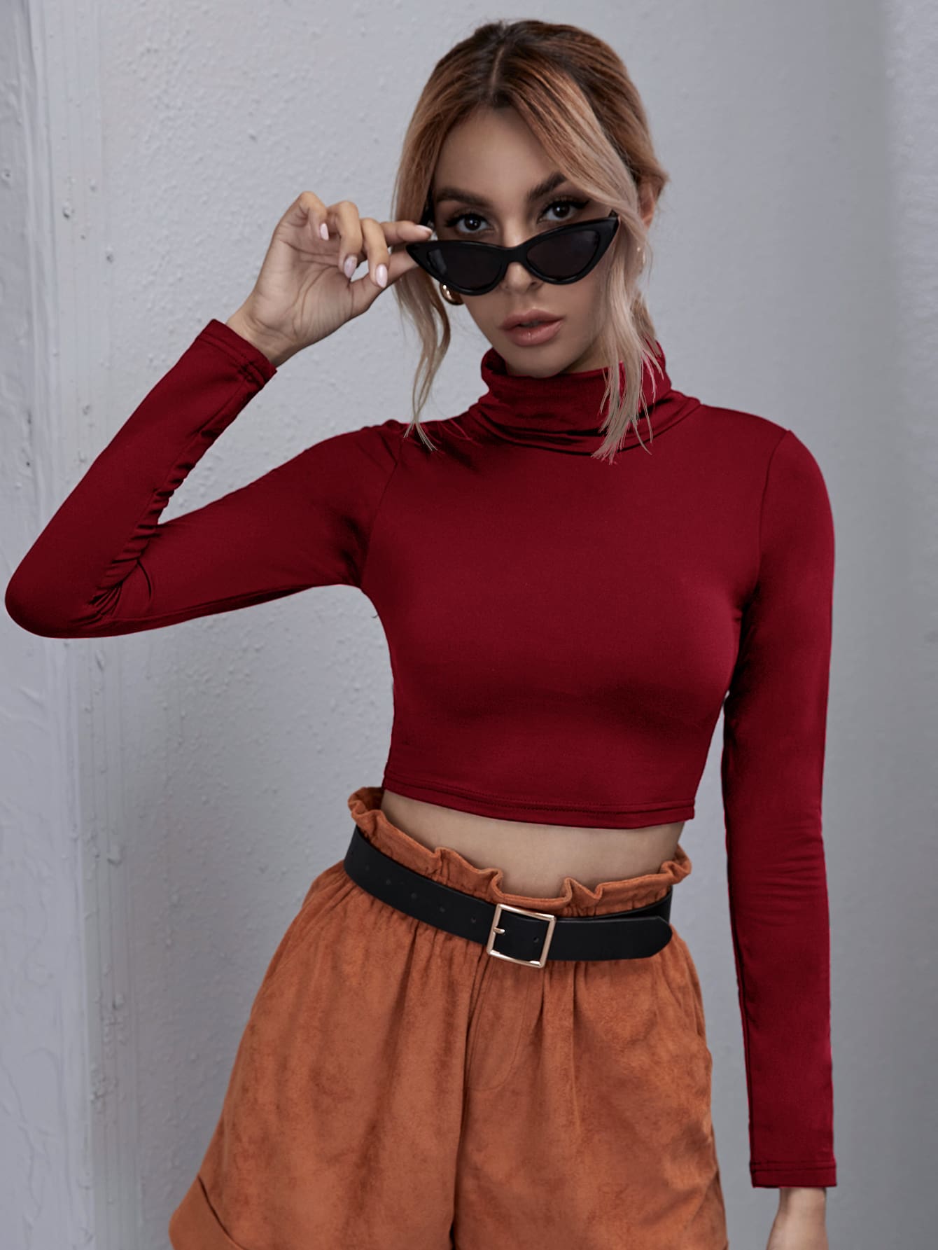 Turtle Neck Solid Tee thumbnail