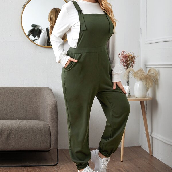 

Plus Pocket Side Strap Overall, Army green