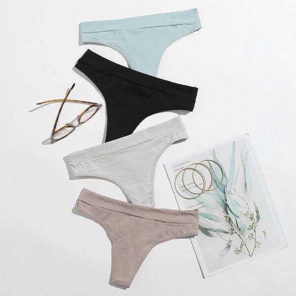 

4pack Solid Panty Set, Multicolor