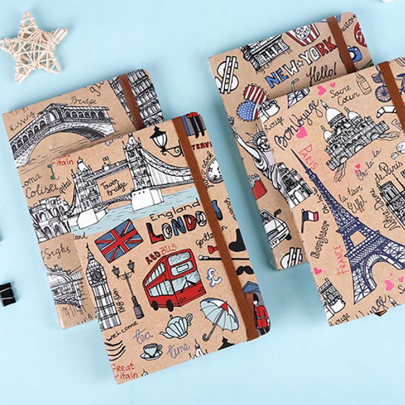 

1pack Building Print Cover Random Notebook, Multicolor