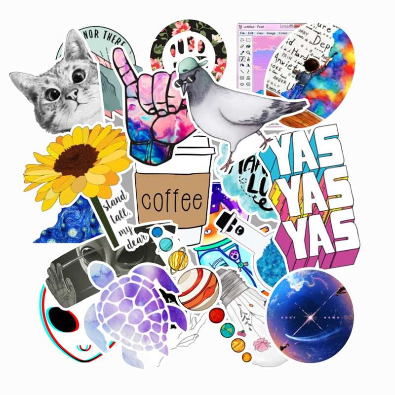 

103pcs Mixed Pattern Sticker, Multicolor