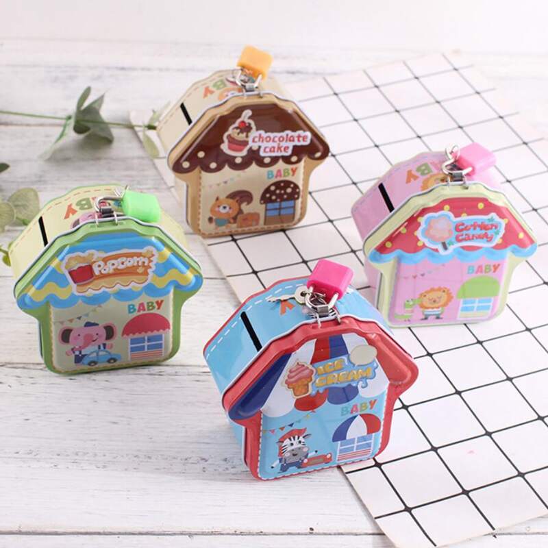 

1pc Random Cartoon House Shaped Piggy Bank, Multicolor